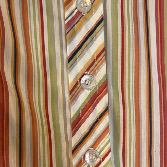 Country Miss Vintage Striped Collared Button Down Drop Waist Dress Pleats - Picture 8 of 8